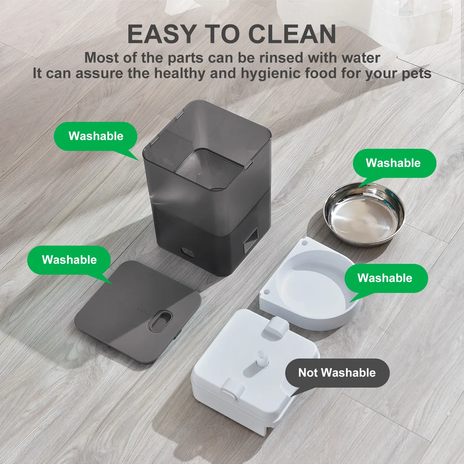Colorful WiFi Enabled Smart Pet Food Feeder for Cats and Dogs Automatic Food Dispenser with Portion Control  and Timer