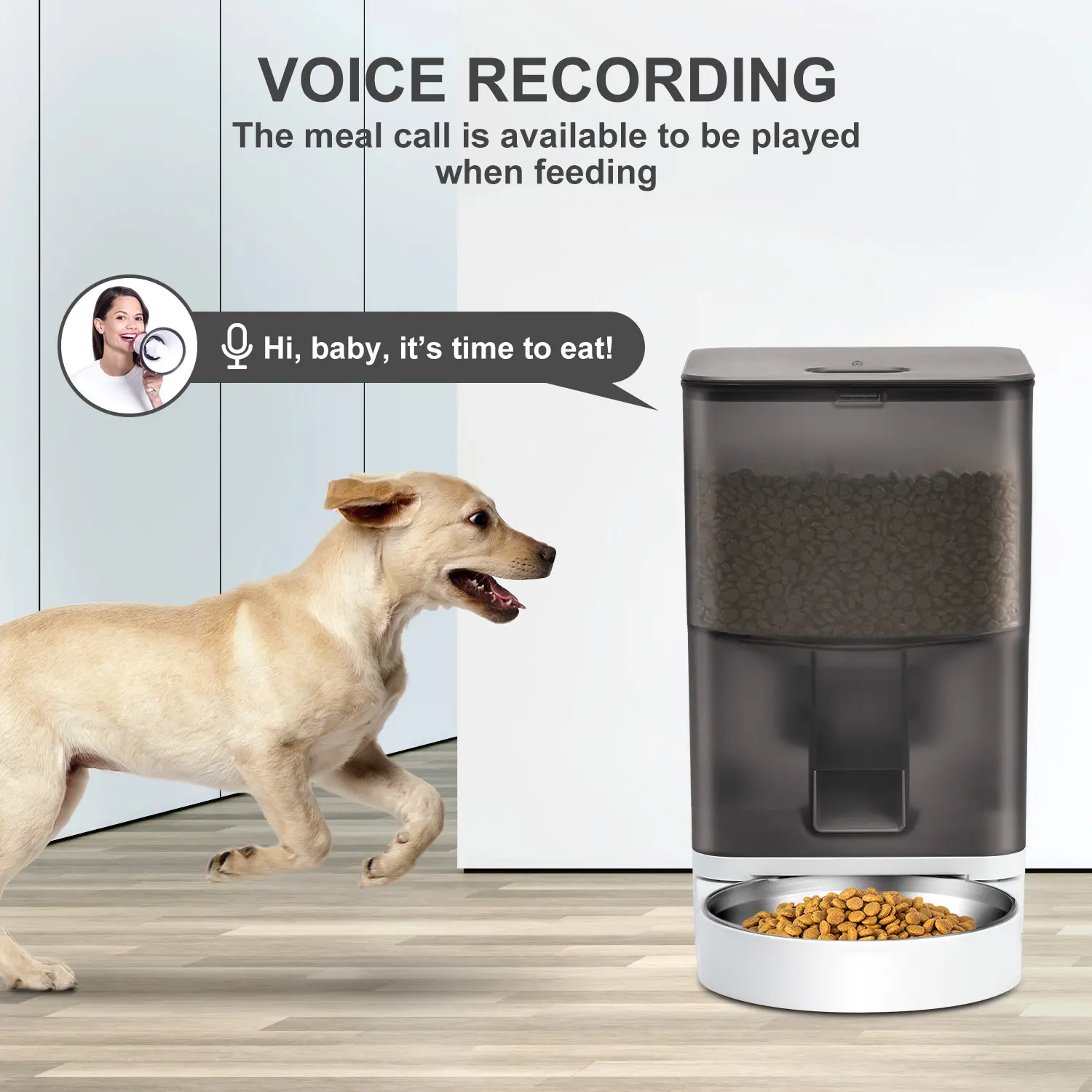 Colorful WiFi Enabled Smart Pet Food Feeder for Cats and Dogs Automatic Food Dispenser with Portion Control  and Timer