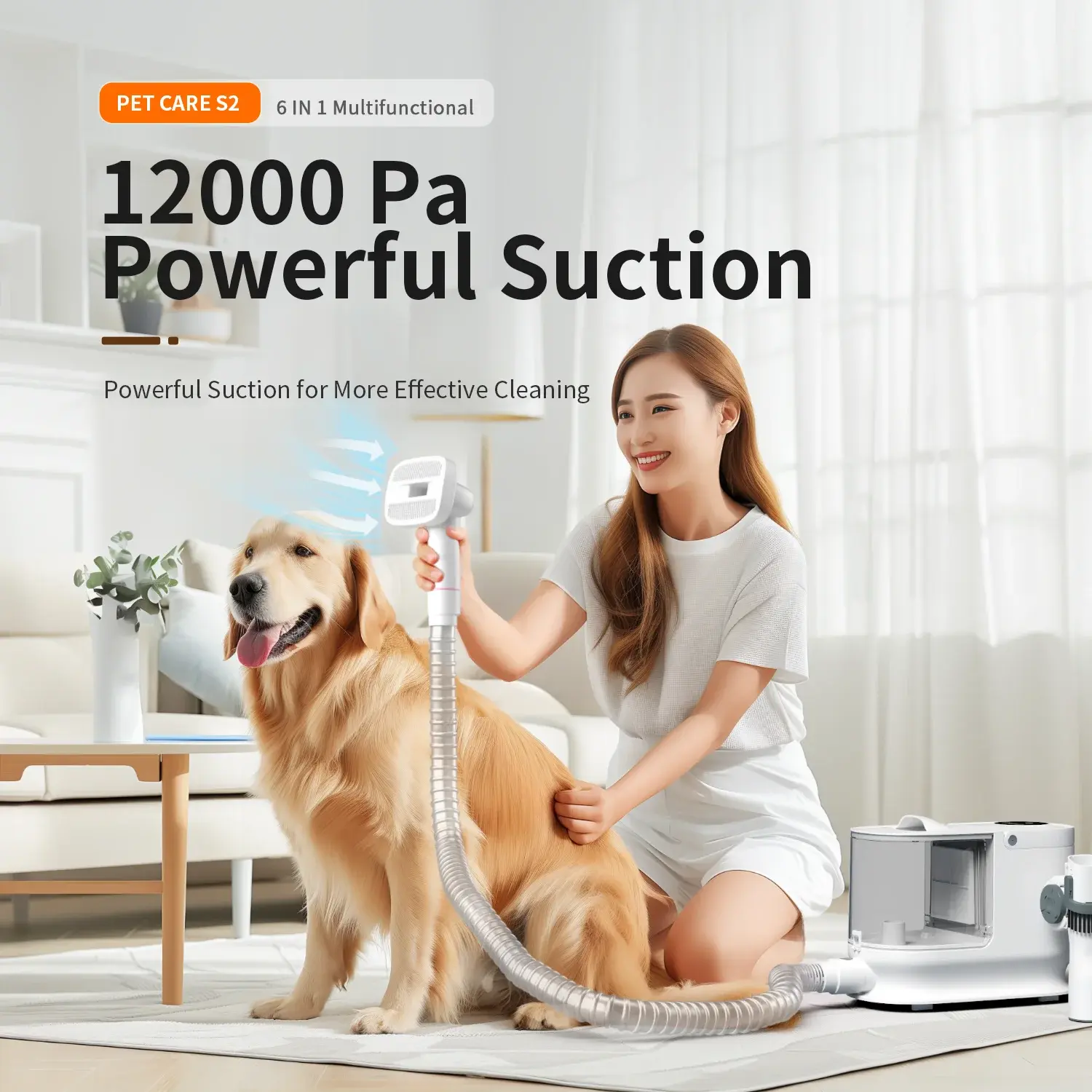 2025 New Pet Products Electric Dog Hair Dryer Deshedding Tool Clipper Brushes Pet Hair Grooming Vacuum Cleaner Kit for Cat Dogs
