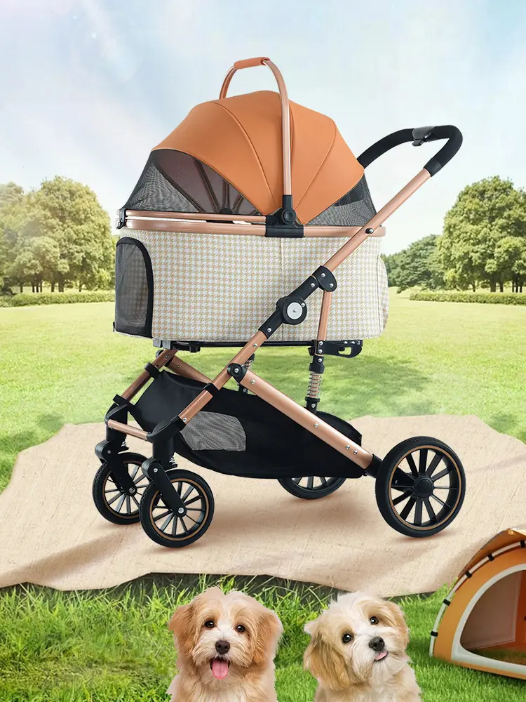 Big Size Pet Stroller Cat Dog Stroller With Storage Basket Foldable Lightweight Dog Carrier Trolley Jogging Stroller