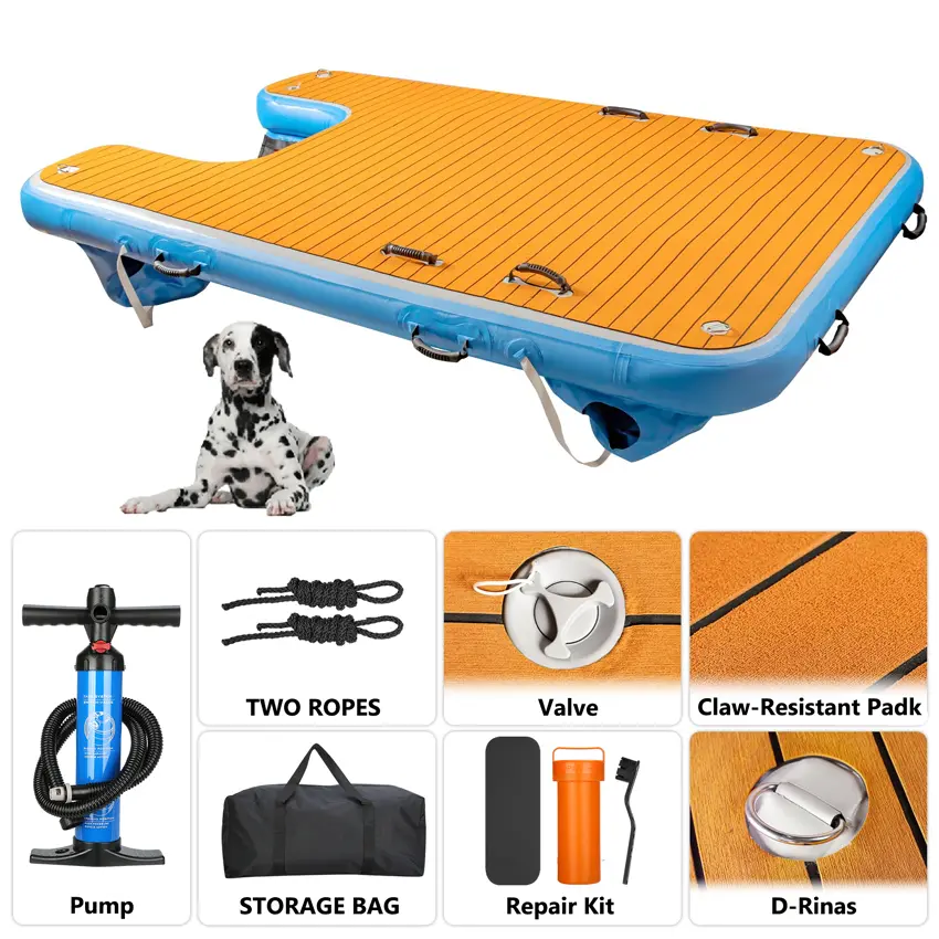 Factory Wholesale Pvc Inflatable Water Ladder Ramps Dogs Steps Foldable Inflatable Pool Dog Ramp for Dock