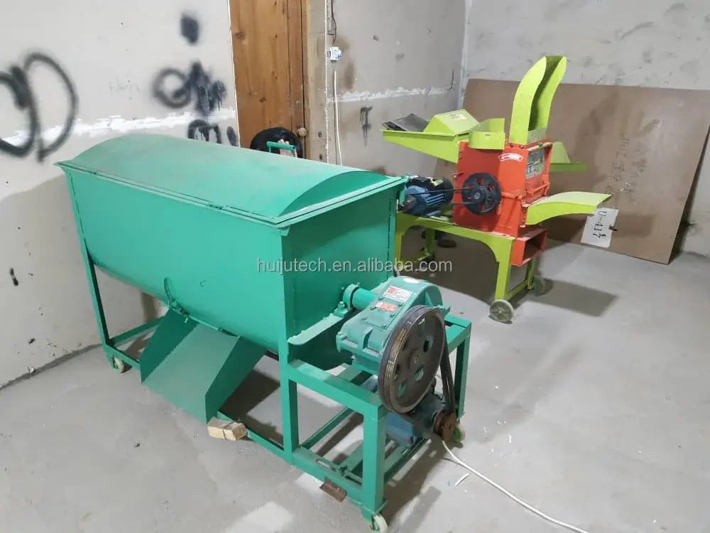 Professional farming equipment horizontal animal cattle feed mixer 150kg/batch HJ-G005