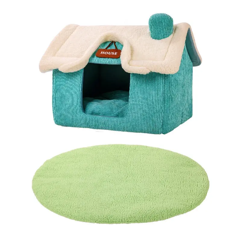 Cat Bed Universal for All Seasons Winter Warm Dog Bed House Closed Bed House Villa Can Be Disassembled