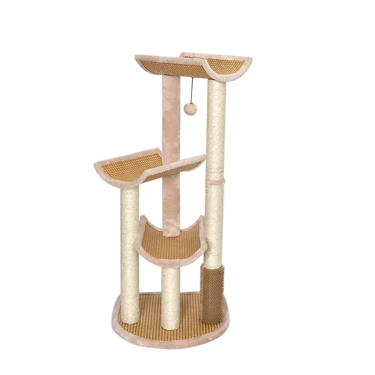 Climbing Gyms Plush Wicker Cat Tree Furniture for Large Cats Playing