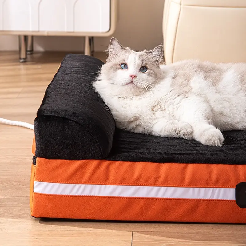 New Electric Heating Pet Nest Waterproof Rectangular Kennel for Cats Dogs Deep Sleep Comfortable Winter Nest Removable Washable