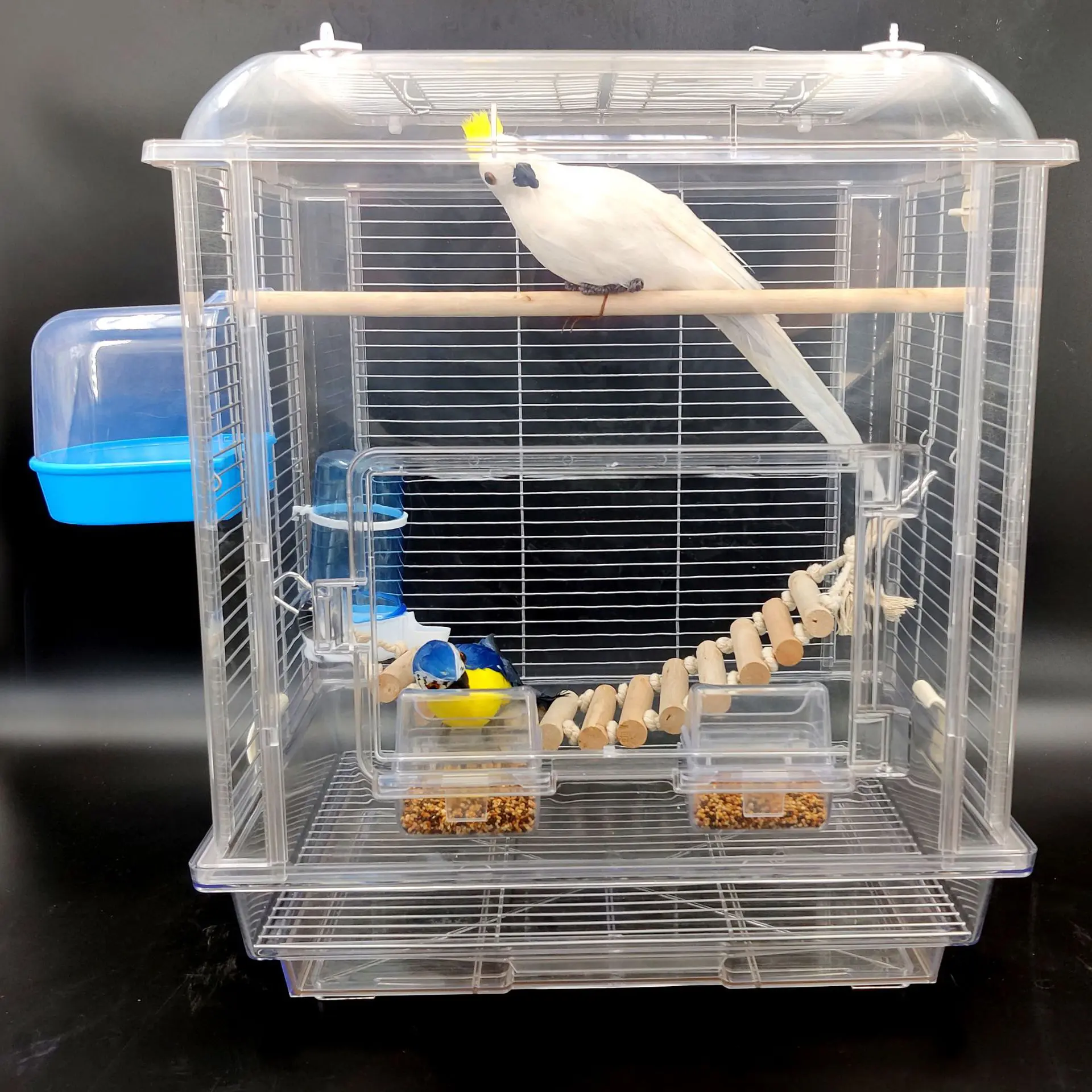 Parrot Bird Cage Large Space for Viewing and Transparent Cage Large Metal Pet Cages Acrylic