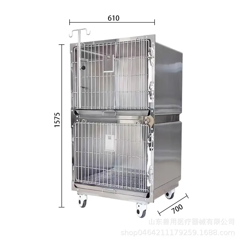 304 Stainless Steel Cat Cage Dog Cage Pet Hospital Inpatient Cage Breeding Cage Heating Oxygen Cage Veterinary Foster Cage
