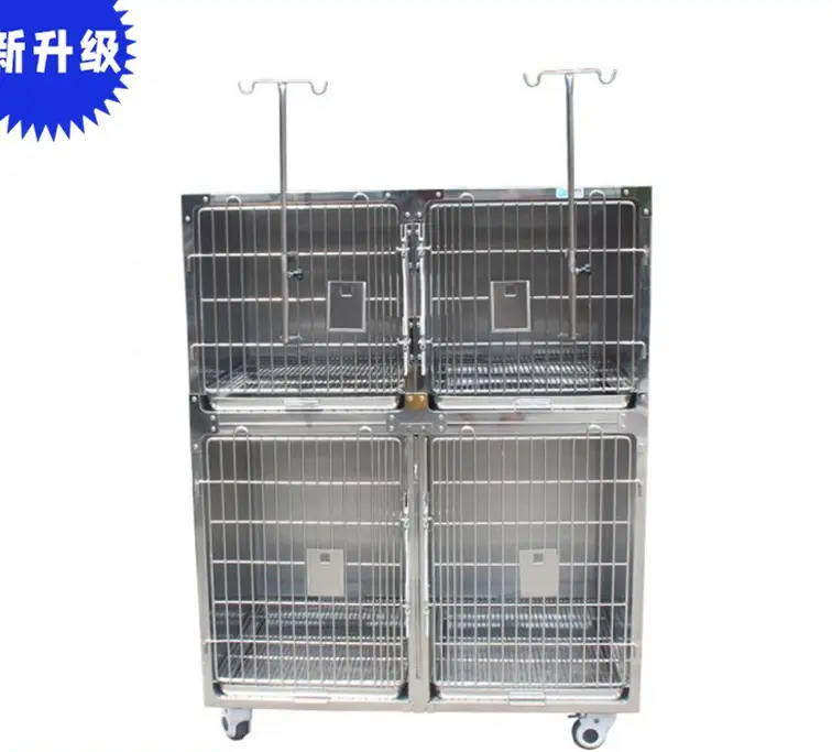 304 Stainless Steel Cat Cage Dog Cage Pet Hospital Inpatient Cage Breeding Cage Heating Oxygen Cage Veterinary Foster Cage