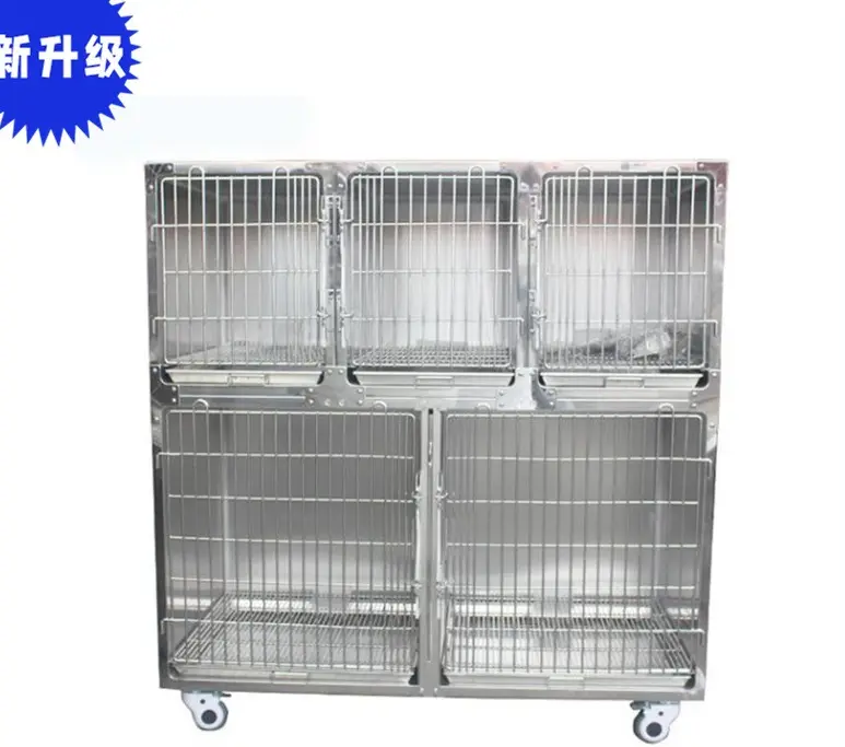 304 Stainless Steel Cat Cage Dog Cage Pet Hospital Inpatient Cage Breeding Cage Heating Oxygen Cage Veterinary Foster Cage