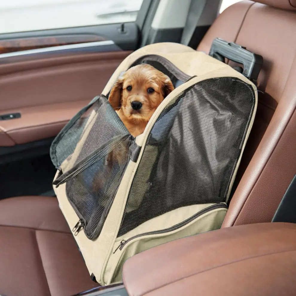 Portable Foldable Backpack for Dogs Travel Bag with Zipper Closure for Carrying Your Furry Friend On-The-Go!