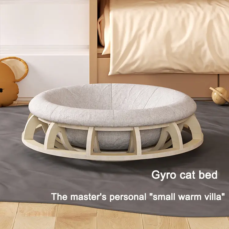 Breathable Solid Wood Bed Cat and Small Dog Bed Fashion Trendy Pet Furniture Pet Bed for Bedroom