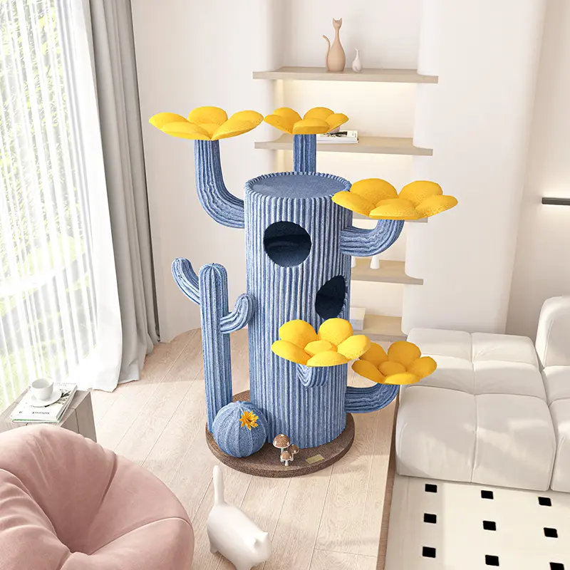 Cat Climbing Frame with Tree-hole Pet Nest for Feline Fanciers with Cat Teaser Toys Pet Products Sustainable Cat Nest