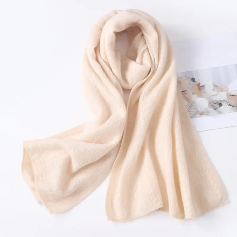 100% Wool Knitted Long Shalws For Women Winter Long Big Size Pashmina Soft Warm Neck Warmer Fashion Big Scarves 190cmx60cm