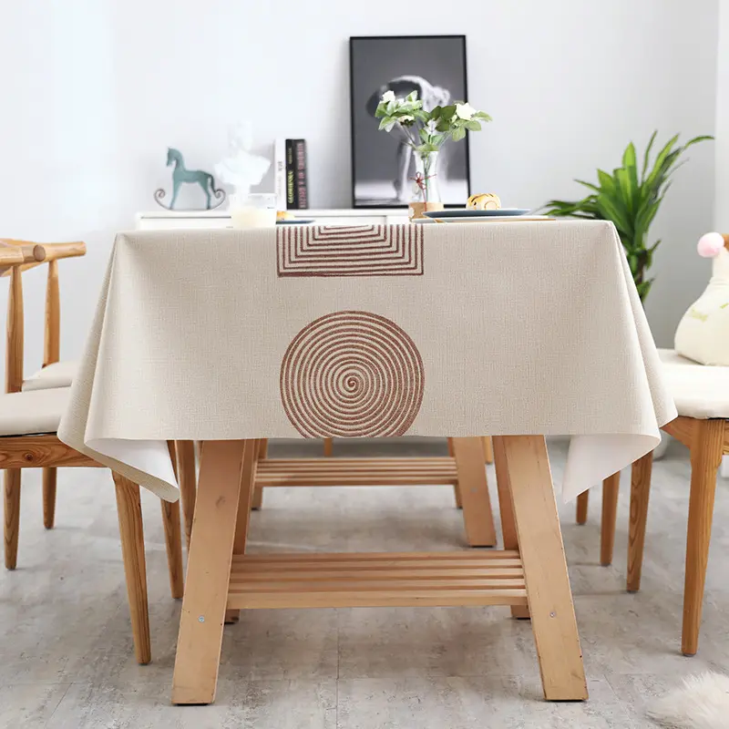 Waterproof and Heat-Resistant Rectangular Tablecloth for Home Use Easy to Clean Oil-Resistant