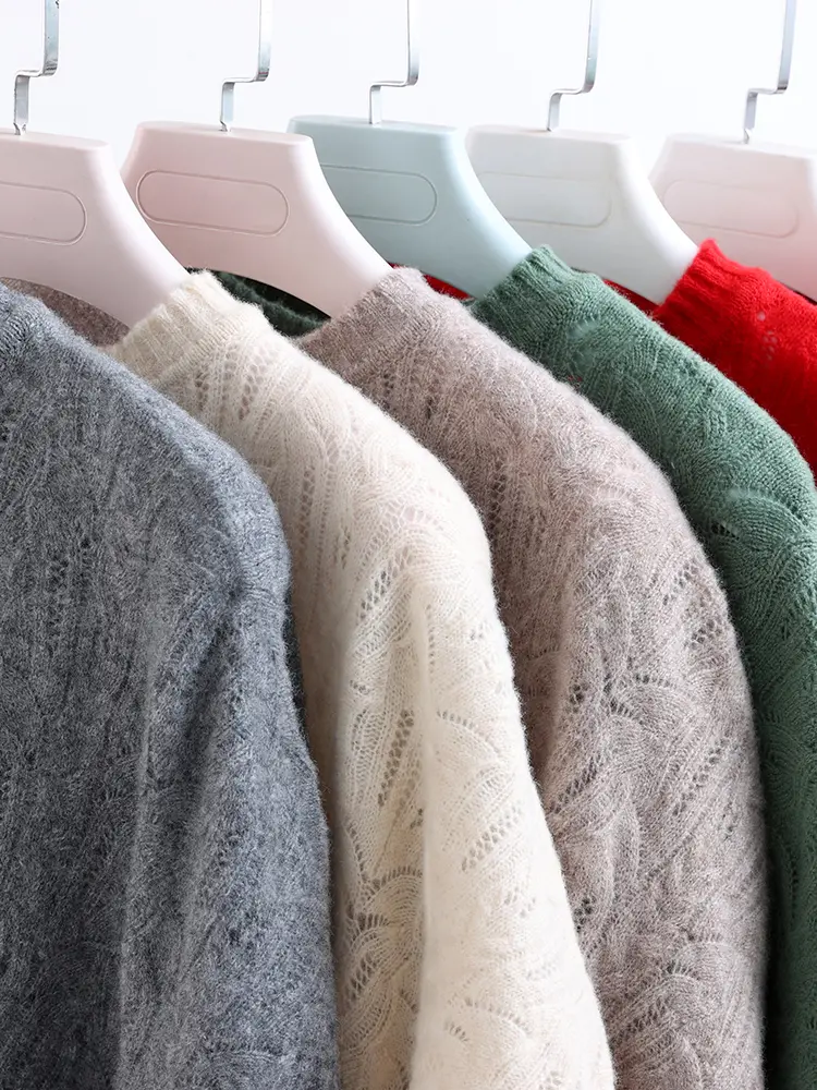 1Pcs women's 100% Merino wool round neck hollow cape irregular butterfly flower knitted cape shawl