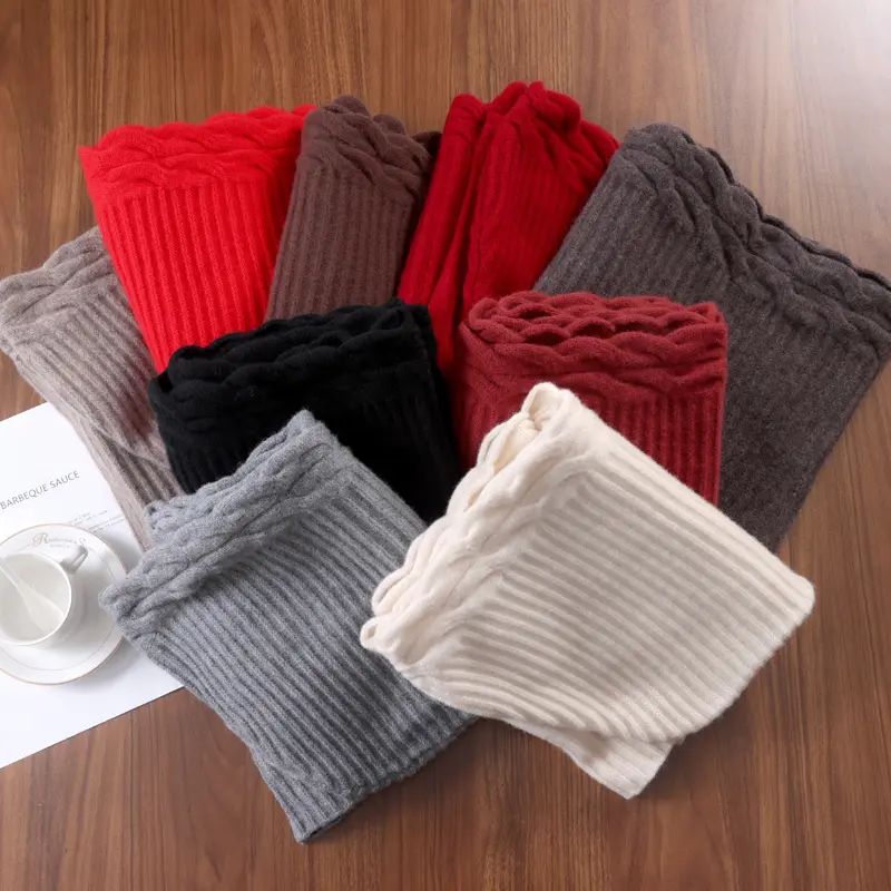 Unisex 100%Wool Hooded Scarf Hat Twist Soft Warm Wollen Balaclava Fake Collar Winter Autumn Korea Fashion Neck Warmer Women