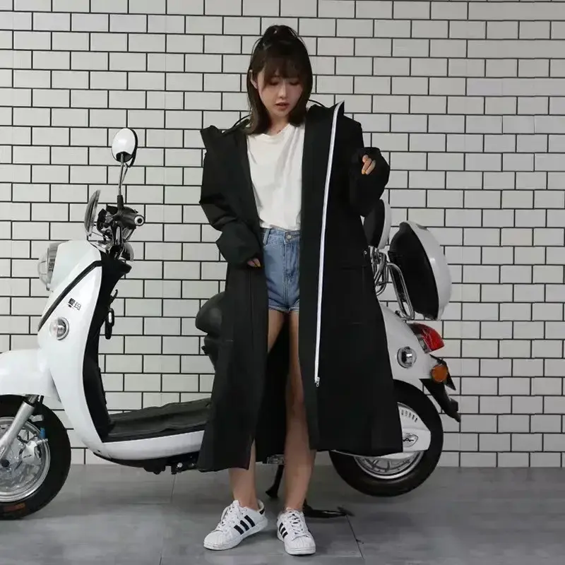 Long One-Piece Raincoat Long Double Brimmed Raincoat Three In One Raincoat Suitable For Backpack, Walking, Cycling, Etc
