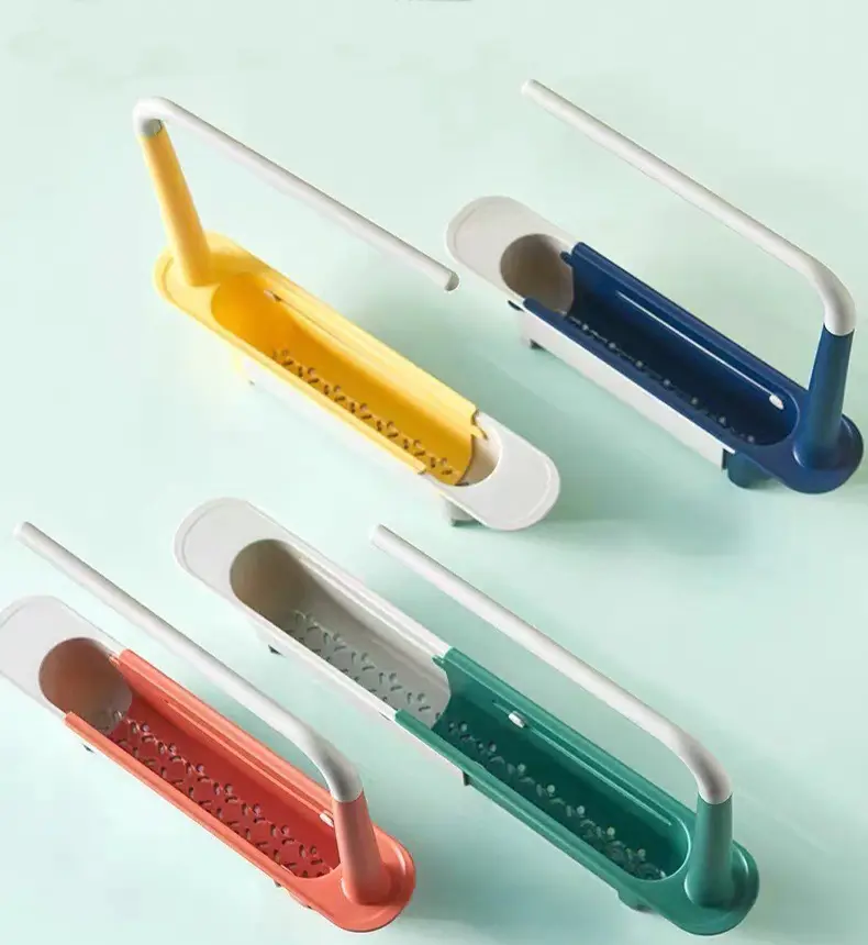 Expandable Kitchen Sink Drain Rack  Storage Rack Space-Saving, Multi-Functional Storage & Filtration Basket