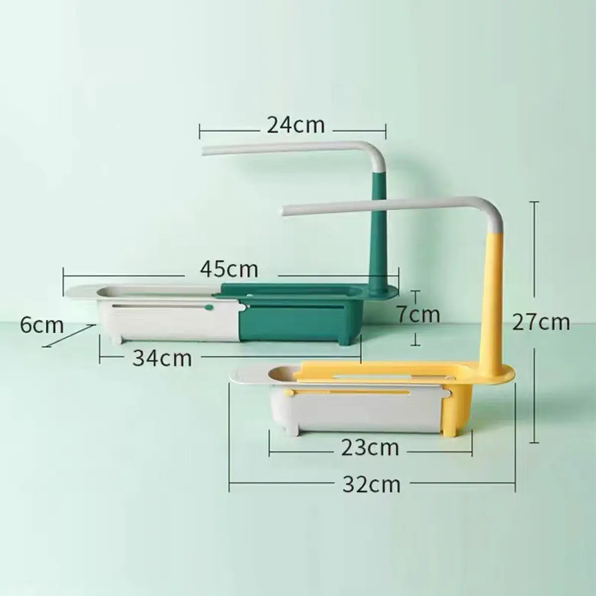 Expandable Kitchen Sink Drain Rack  Storage Rack Space-Saving, Multi-Functional Storage & Filtration Basket