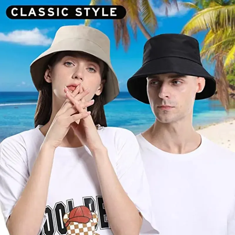 Unisex Summer Foldable Bucket Hat Women Sunscreen Cotton Outdoor Fishing Hunting SunCap Men Basin Chapeau UV Prevent HipHop Hats