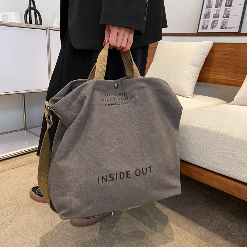Unisex Canvas Mailman Bag, Office Worker Crossbody Bag, Large Capacity Student Party Backpack, Retro Hand-held Shoulder Bag