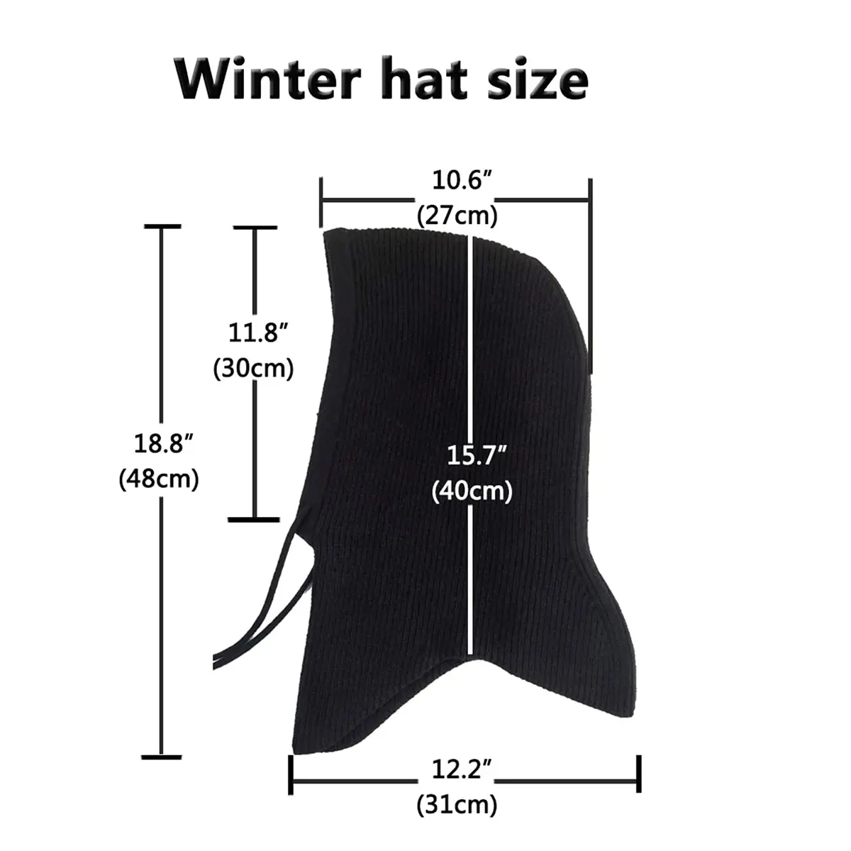 Women Cashmere Wool Hooded Scarf Hat Warm Knit Beanie Cold Proof Fake Collar Beanie Ear Face Protect Balaclava Skullies Cap