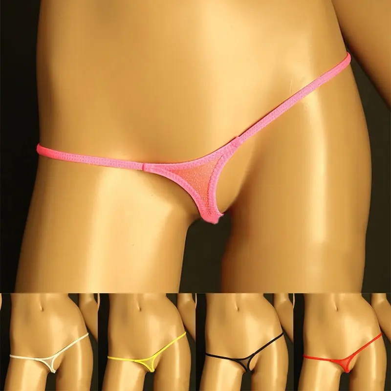 Womens Sexy Underwear Mini Thong Micro G-String Panties Mesh Erotic Lingerie T-Back Underpants Exposed Butt Underpants Knickers