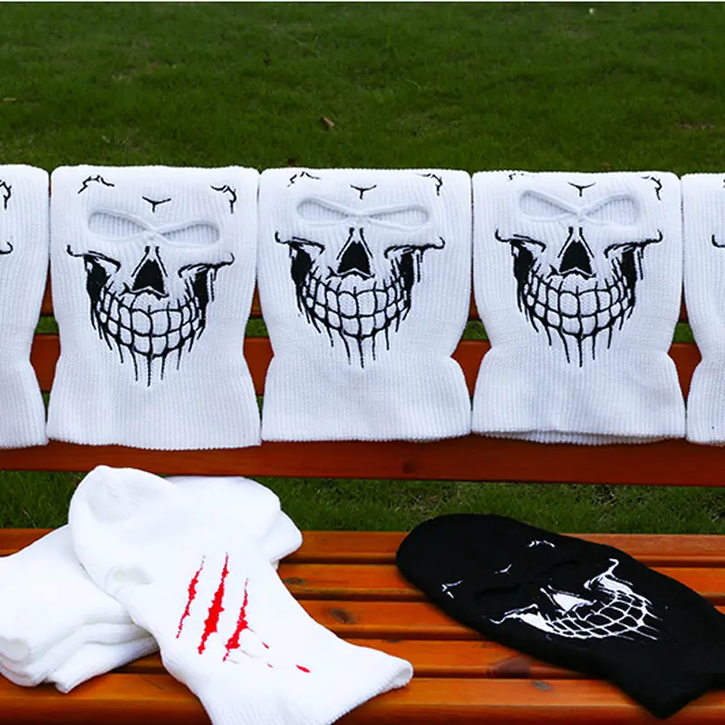 Skull Scratch Embroidery Balaclava Mask Hat Winter Mask Halloween Caps For Party Motorcycle Bicycle Ski Cycling cool Skull Masks