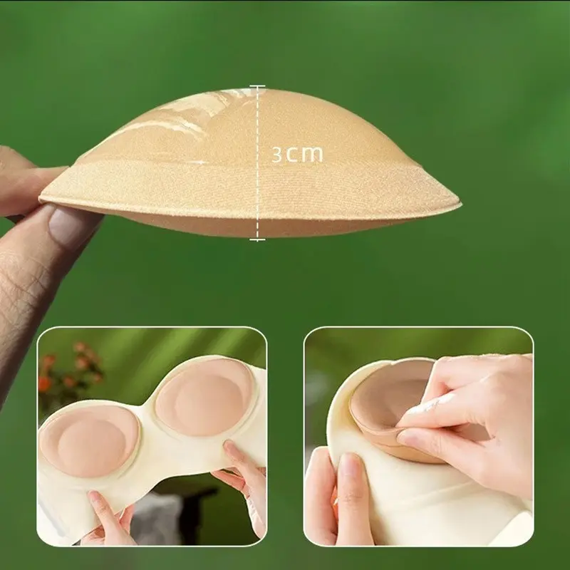2 Pairs of Sets Thickened 3cm Chest Pad Invisible Self-adhesive Swimsuit Insert Sponge Pad Wedding Underwear