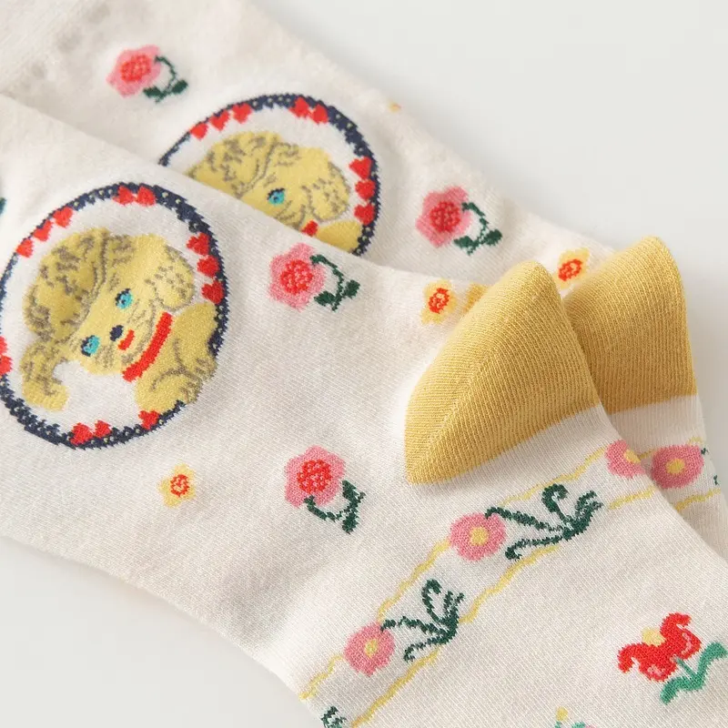 Korean Autumn and Winter New Animal Series Socks Women's Mid Tube Stockings Puppy Rabbit Cat AB Cute Female Socks Unisex