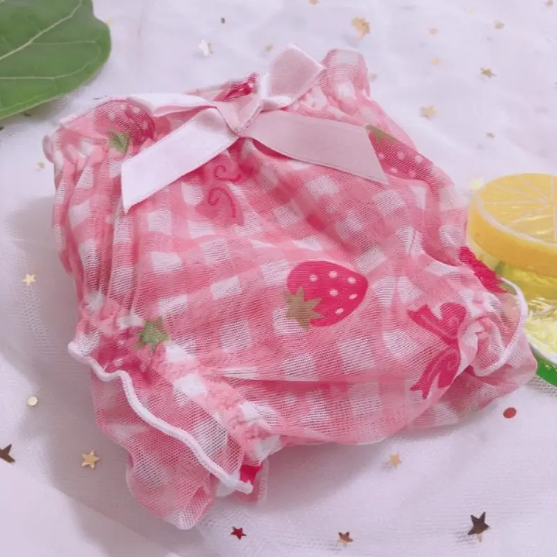 Cute School Girl Strawberry Panties Sexy Mesh Breathable Underwear Japanese Kawaii Lolita Intimate Lingerie Femme Thong