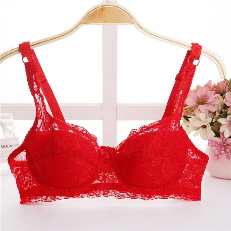 New Sexy Floral Lace Bras Women Summer Thin Push Up Brassiere Solid Color Comfort Breathable Underwear Female Fashion Lingerie