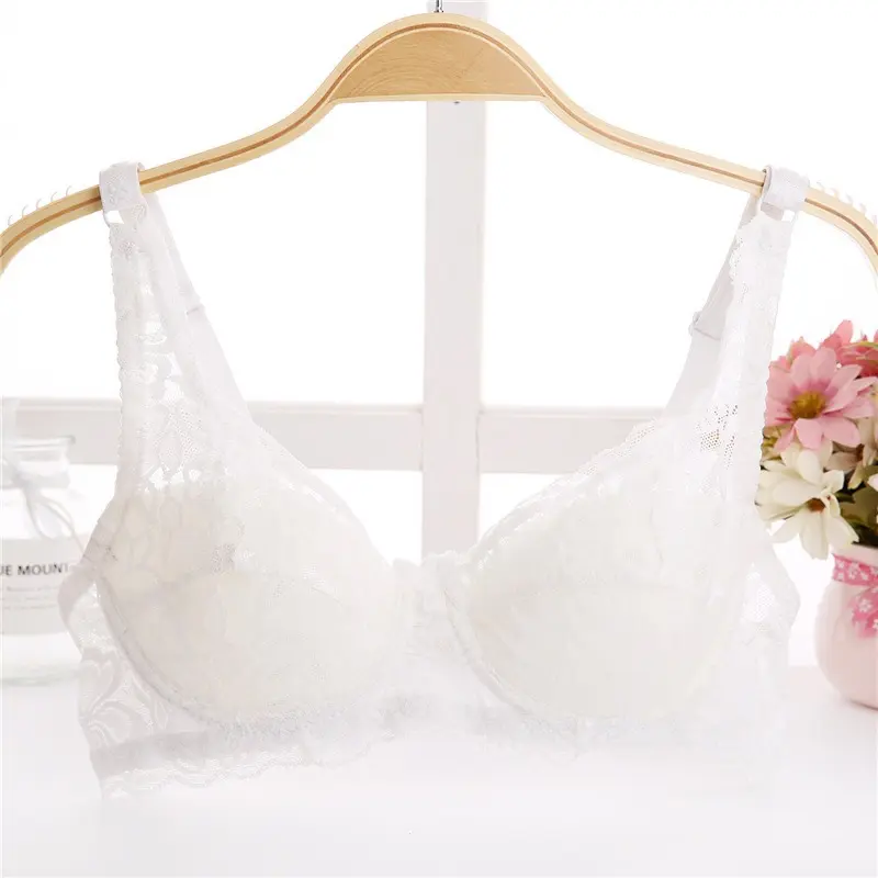 New Sexy Floral Lace Bras Women Summer Thin Push Up Brassiere Solid Color Comfort Breathable Underwear Female Fashion Lingerie