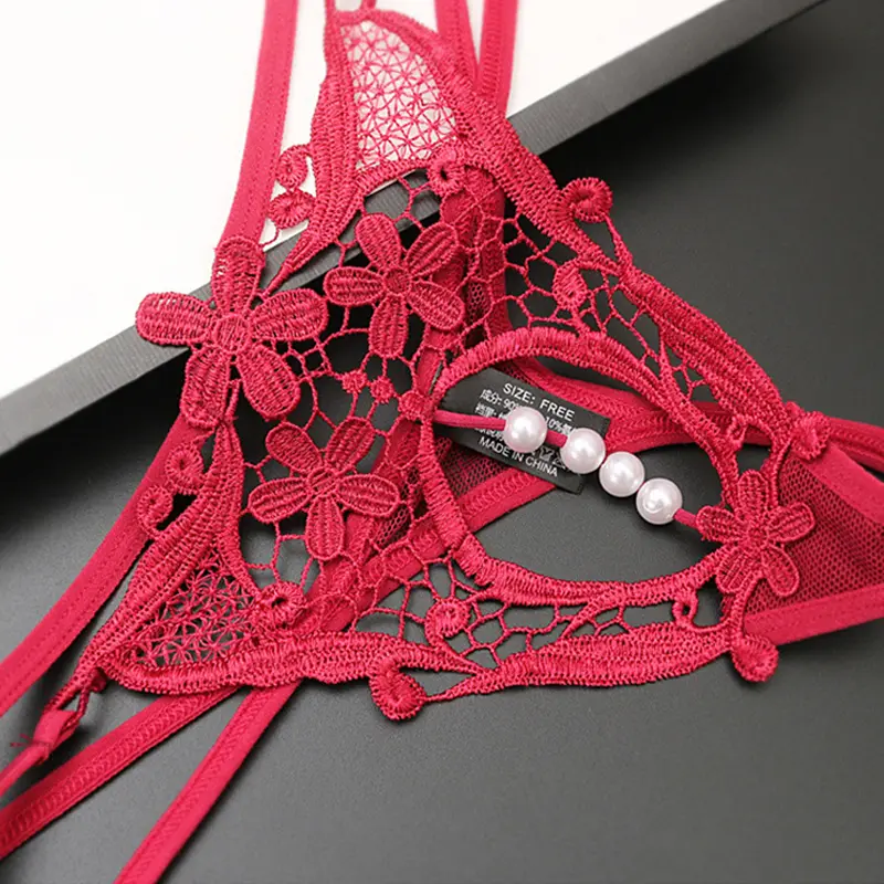 Women's Erotic Hollow Out Panties Female Sexy Transparent Underwear Ladies Beading Lingerie Temptation G-String Low-waist Thongs