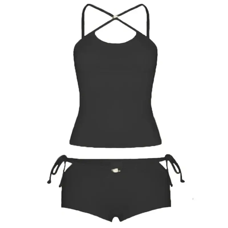 Women 2 Piece Short Sets Summer Chic Criss Cross Backless Camisole Tops and Bandage Cutout Shorts Outfits Club Streetwear Trendy