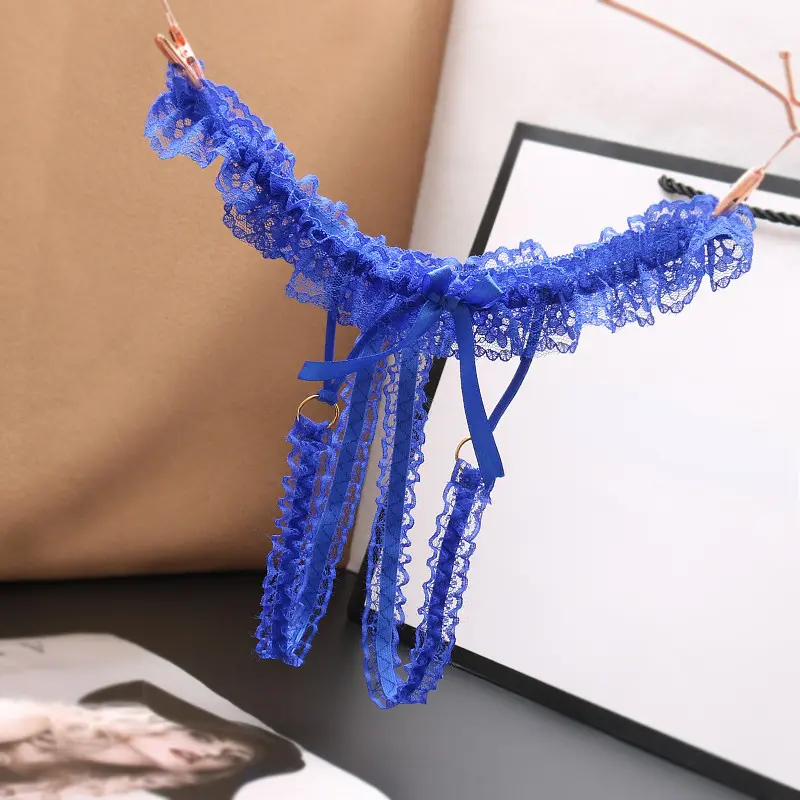 Women's Erotic Open Crotch Panties Ladies Sexy Lace Underwear Female Transparent Invisible Lingerie Elastic Waist G-String Thong