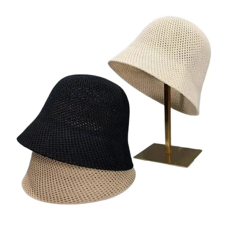 Women Bucket Hat Summer Hollow Out Thin Breathable Sun Hat Female Beach Panama Cap Fold Outdoor Japanese Lesure Fishierman Cap