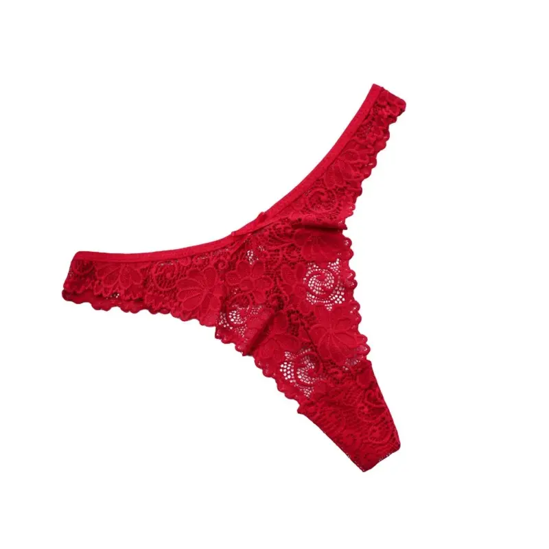 Low-Waist Sexy Breathable Lace Panties Women Sexy See-Through Thongs Briefs Embroidery Crotch Hollow Underwear Female Underwear