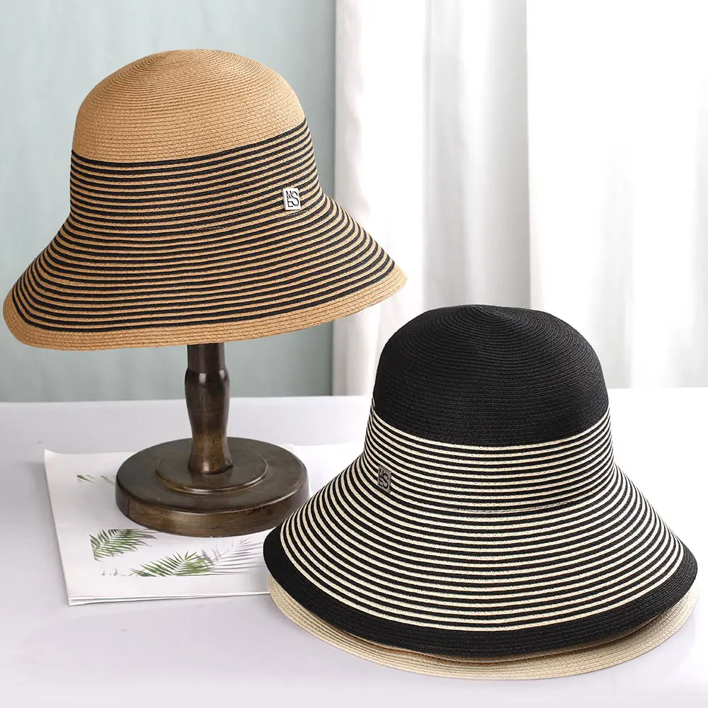 Fine straw weaving sun visor Women's bucket hat Women's cap beach hats women Summer woman hat luxury woman hat summer straw hat