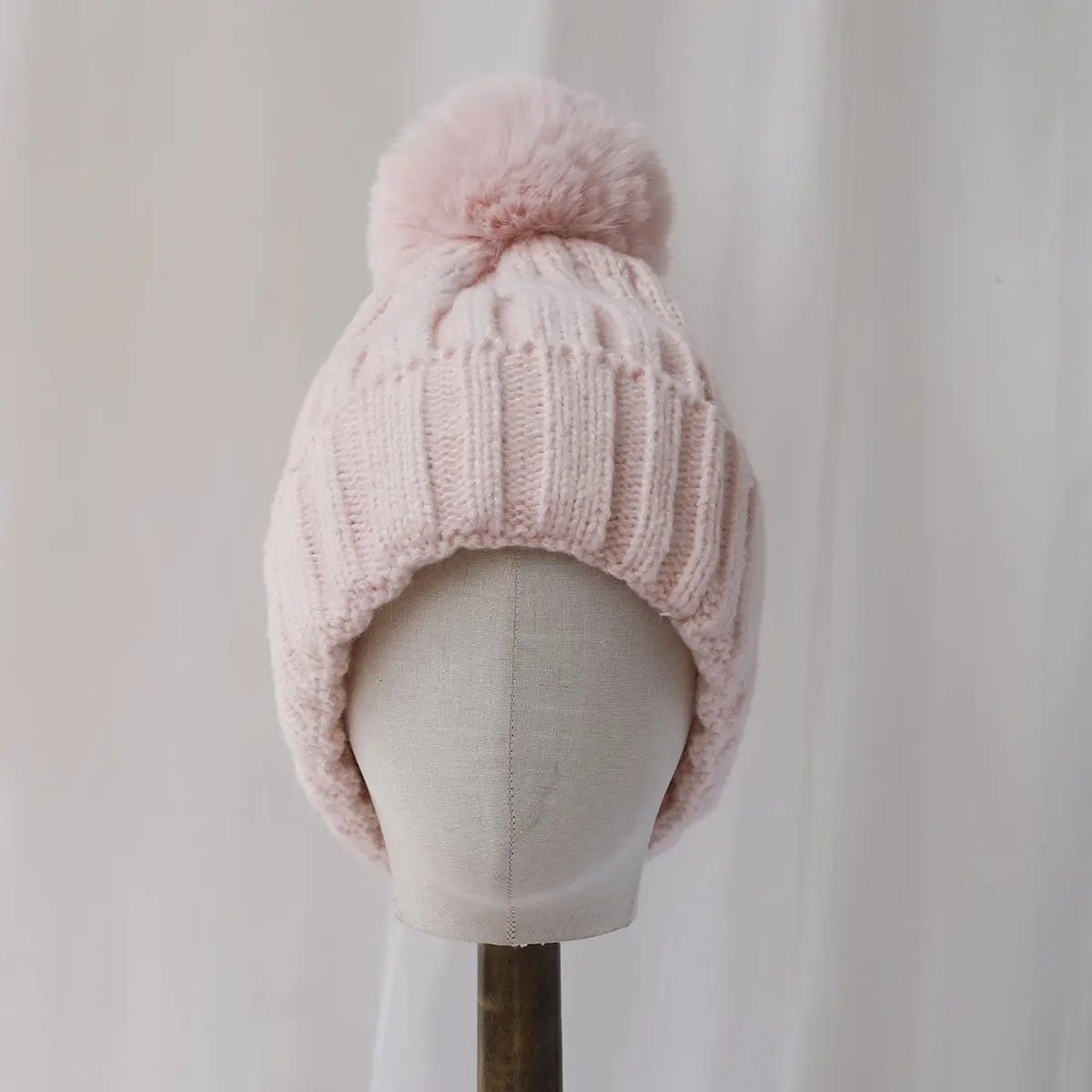 2024 Square Cashmere Fashion Autumn Winter Solid color Fur Bucket Hat ball Plush Fisherman Hat Soft Warm Thick Basin Bucket Hats