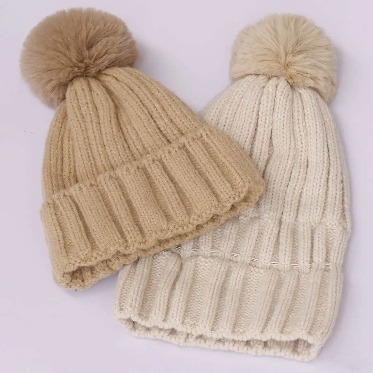 2024 Square Cashmere Fashion Autumn Winter Solid color Fur Bucket Hat ball Plush Fisherman Hat Soft Warm Thick Basin Bucket Hats