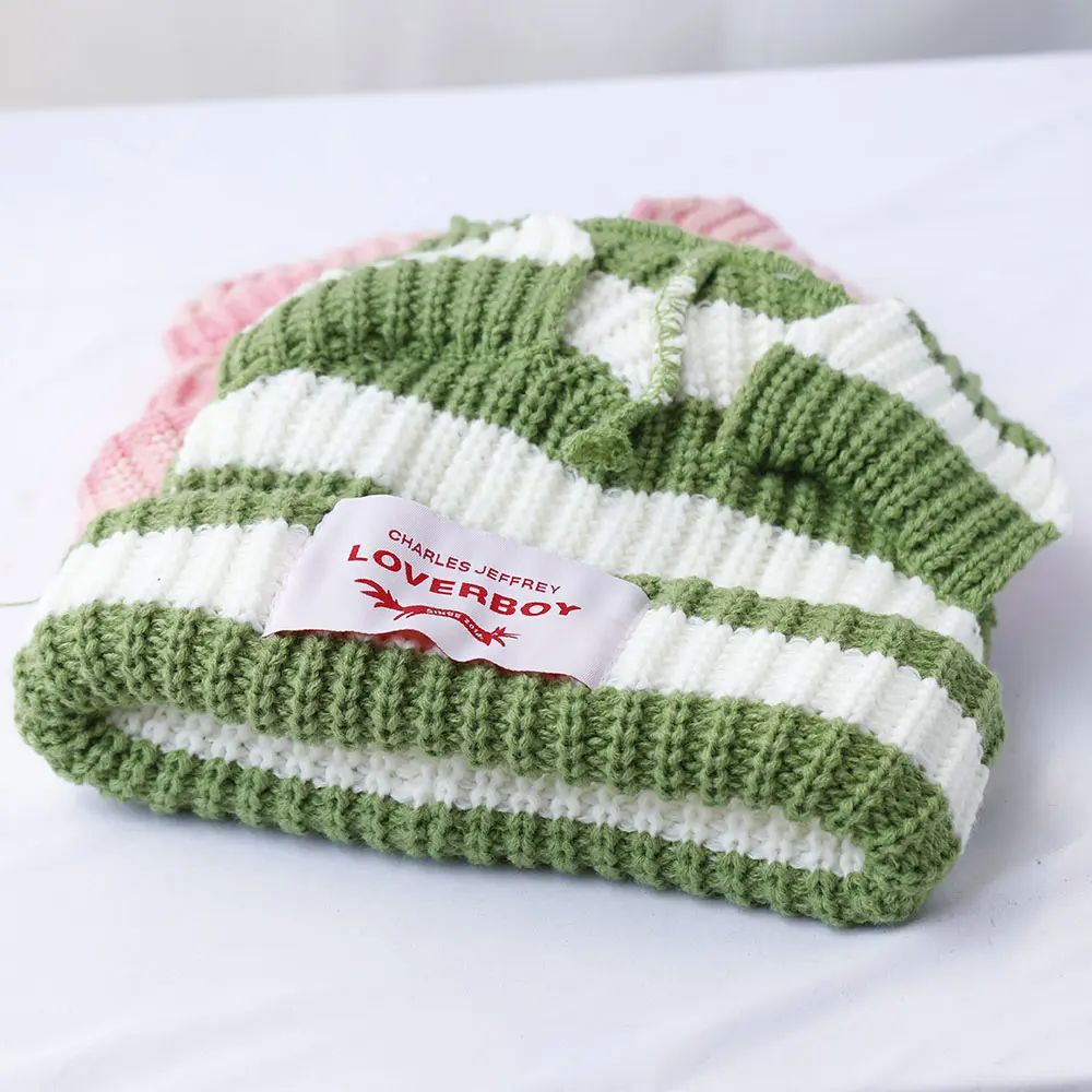 2024  NEW Cute Fashion Hooded Lover Boy Ear Knit Double-layer Warm Fox Ear Woolen Hat Niche Design Hip-hop Personality Cold Hat