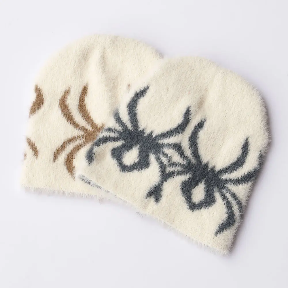 New Winter Twist Knitting Hat For Women Fur Pompom Thick Plush Cap Beanie Solid Color Ladies Warm Ski Snow Skullies Beanies