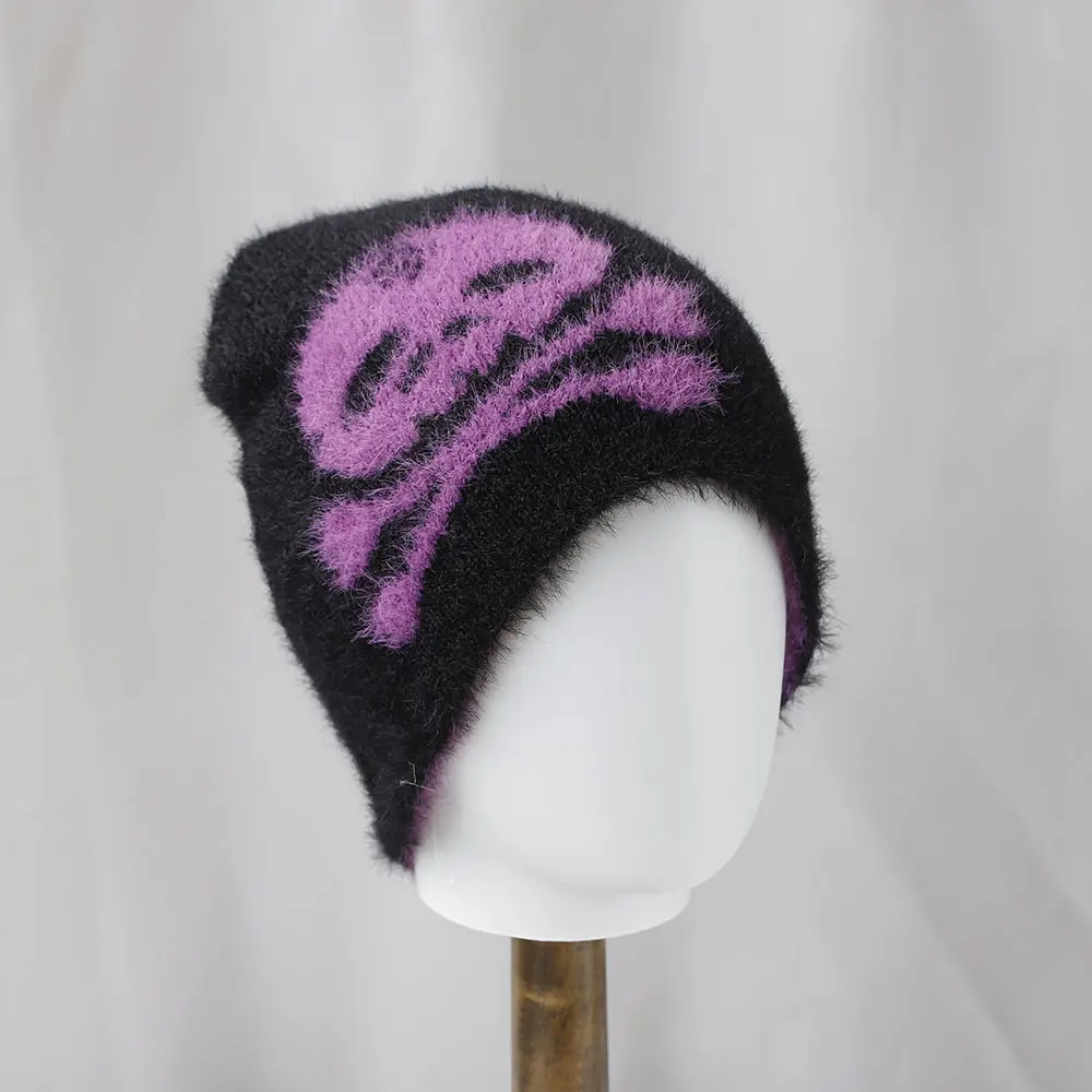New Winter Twist Knitting Hat For Women Fur Pompom Thick Plush Cap Beanie Solid Color Ladies Warm Ski Snow Skullies Beanies