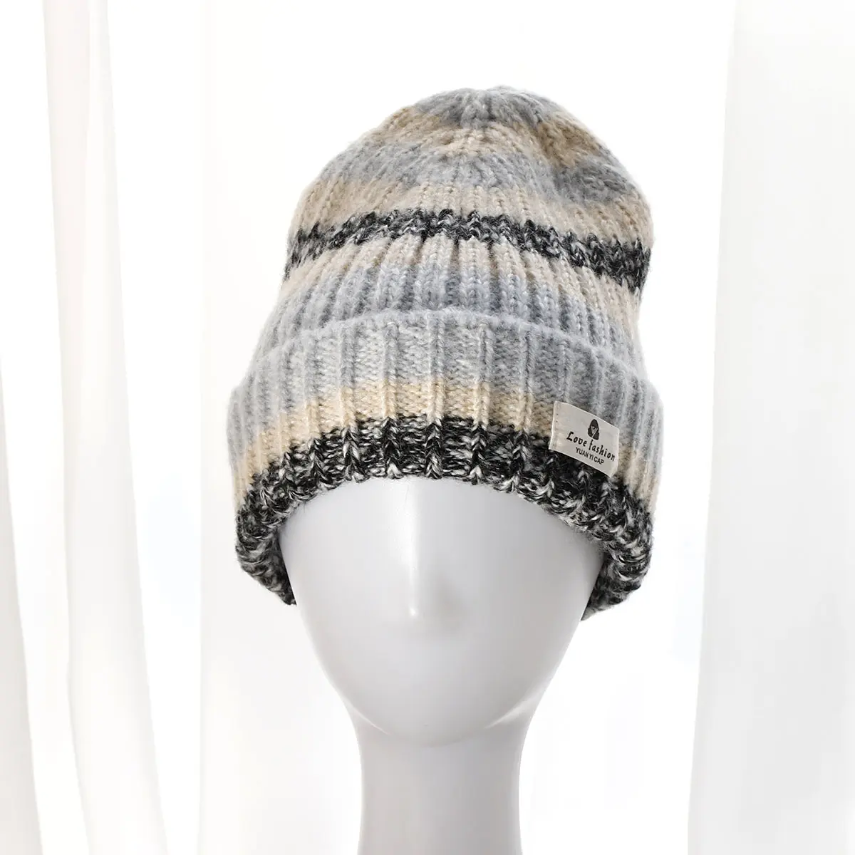 2023 cashmere Ski Pile cap Winter Retro stripe Maillard Warm Hat Wool Ski Hat Knitted Thickened Winter snow Knitted Hat Warm Hat
