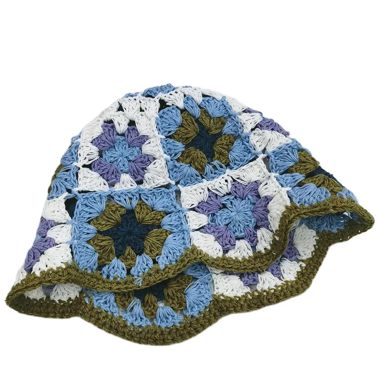 2023 new Patchwork Korean bucket hats for women cap fashion designer Panama bucket Hand-woven Knitted hat crochet for Ladies hat