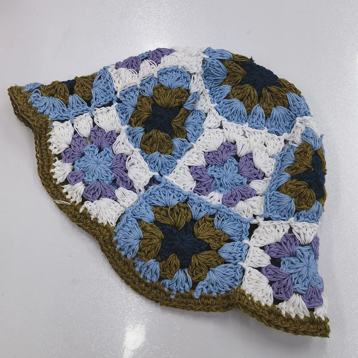 2023 new Patchwork Korean bucket hats for women cap fashion designer Panama bucket Hand-woven Knitted hat crochet for Ladies hat