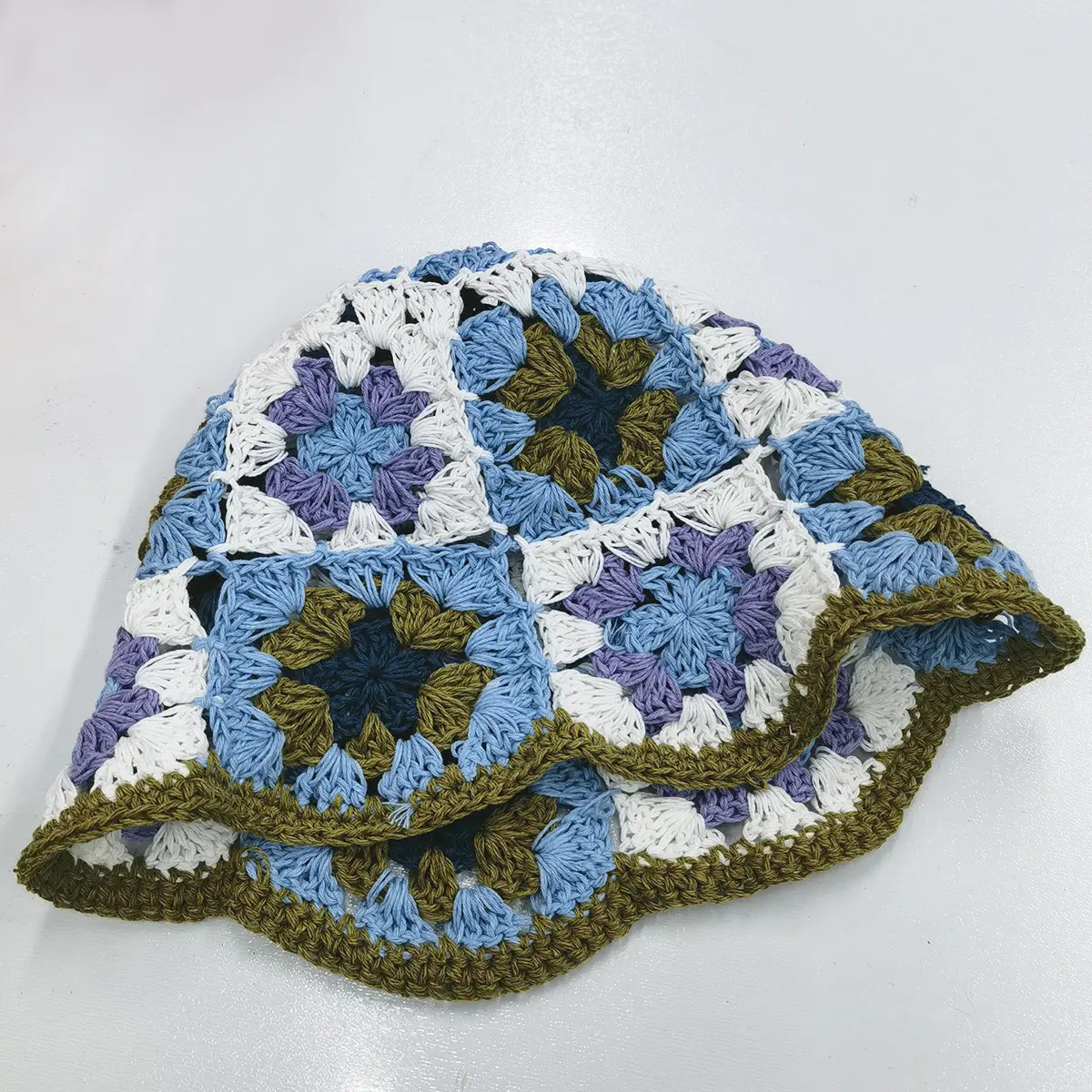 2023 new Patchwork Korean bucket hats for women cap fashion designer Panama bucket Hand-woven Knitted hat crochet for Ladies hat