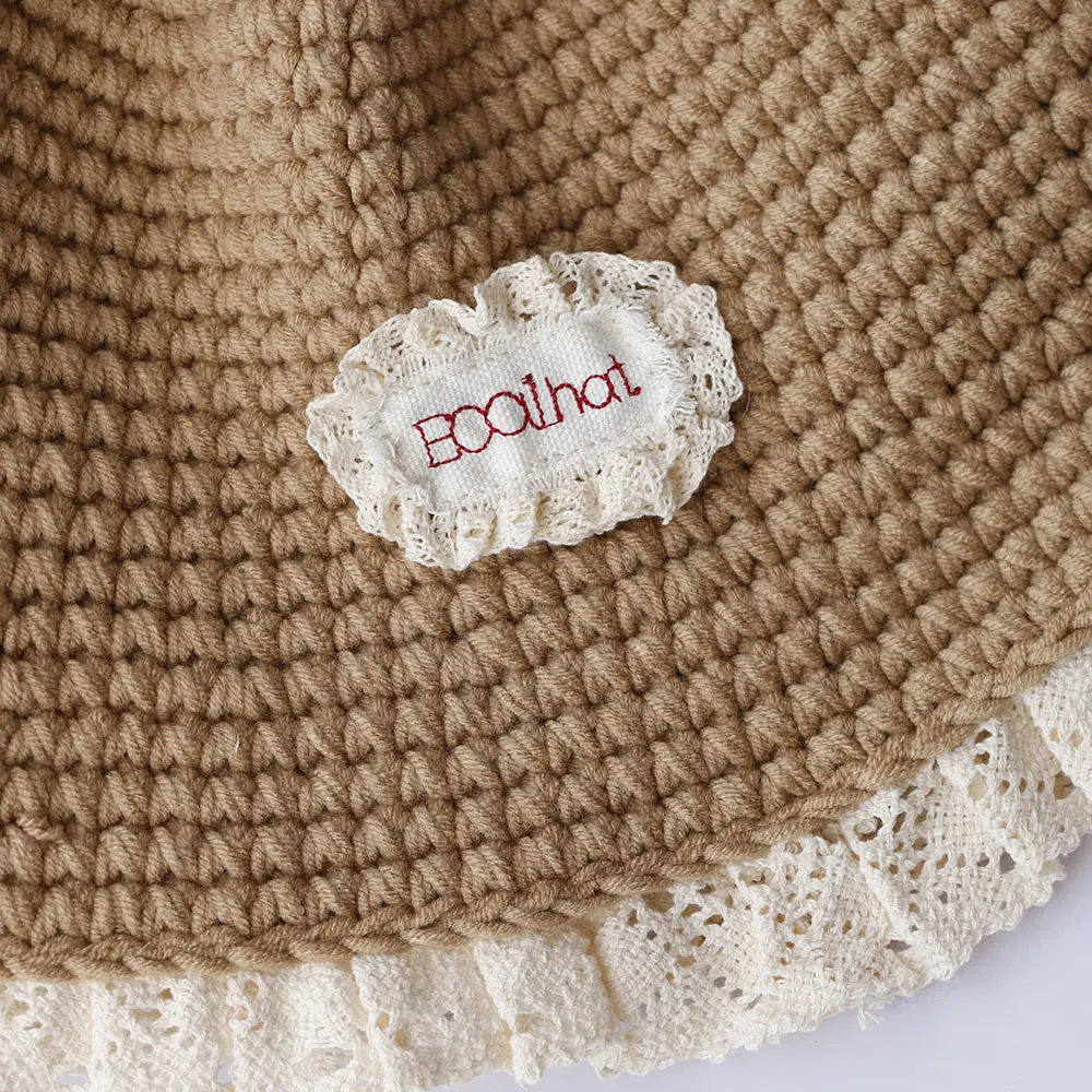 2025 New Crochet Korean Handmade Bucket Hat Women Weaving Knitted Hat Fashion Flowers Autumn Winter Beanies Basin Cap