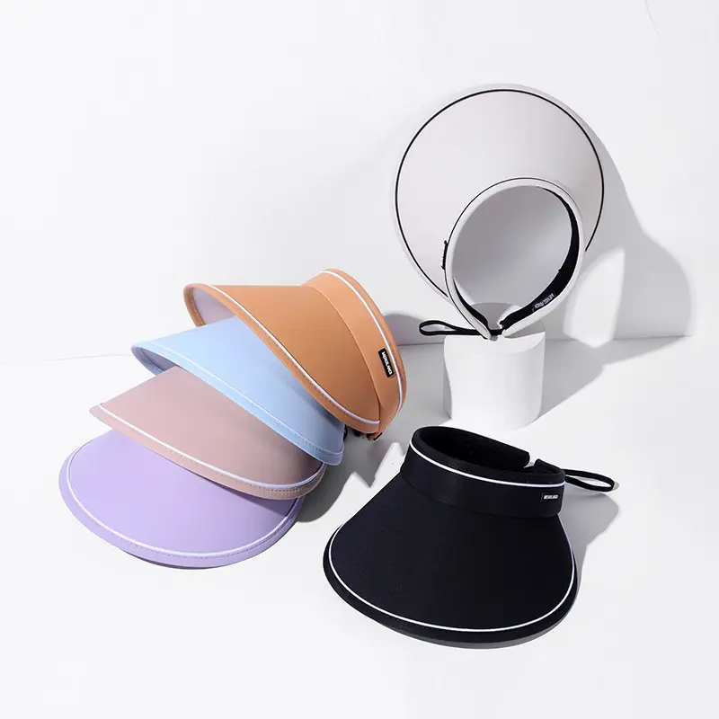 Large Brim Sun Hat Women Summer Empty Top Cap Outdoor Travel UV Protection Female Beach Visor Caps